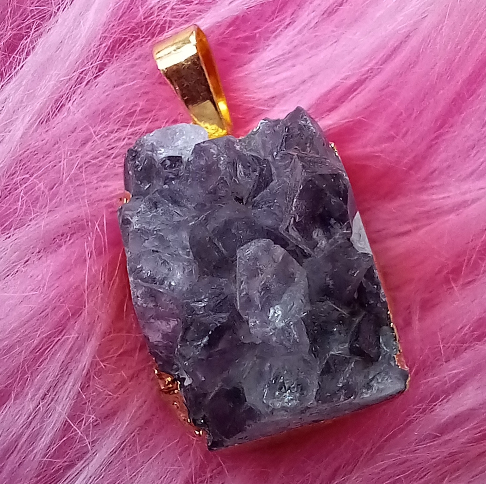 Natural amethyst chunk pendant! OOAK stone for necklace - Picture 4 of 6